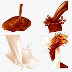 溅起的奶花巧克力口味素材