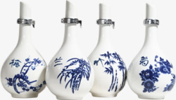 竹子瓷瓶菊花酒素材