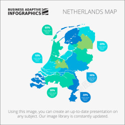 地图占比图荷兰地图图表高清图片