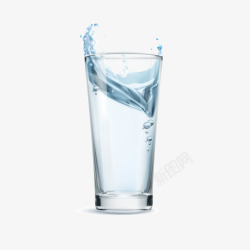 玻璃杯中的蓝色水素材