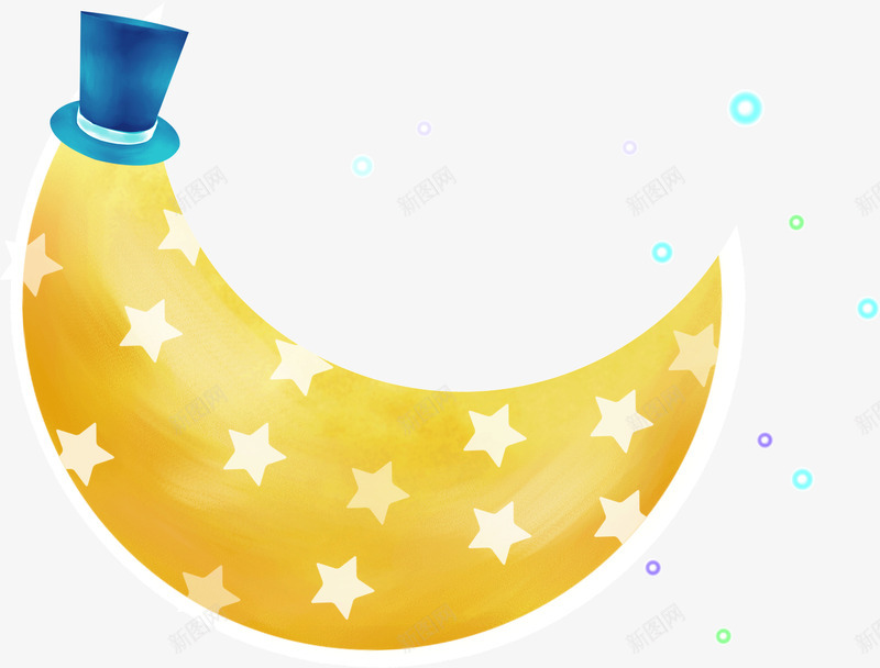 彩绘晚安月亮png免抠素材_88icon https://88icon.com 彩绘 晚安 月亮 跪安
