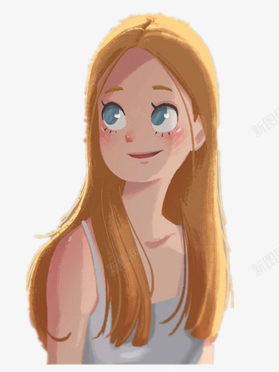 卡通女孩png免抠素材_88icon https://88icon.com 卡通插画 漂亮女孩 黄发女孩