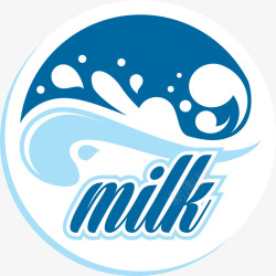 蓝色milk标志素材