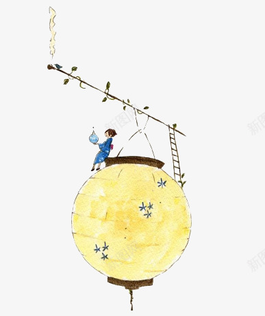 坐在月亮上的女孩手绘插画png免抠素材_88icon https://88icon.com 女孩 小清新 手绘 插画风 月亮 灯 黄色