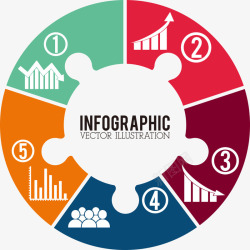 创意拼图图表矢量图素材