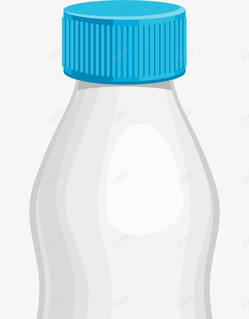 白色饮料瓶子png免抠素材_88icon https://88icon.com 水彩 牛奶瓶子 白色瓶子 蓝色瓶盖 酸奶瓶子 饮料瓶子