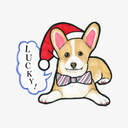 手绘柯基犬素材