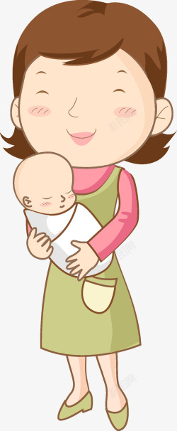 抱着宝宝的母亲卡通图素材