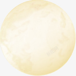 中秋节黄白色月亮素材