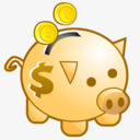 黄色猪猪存钱罐素材