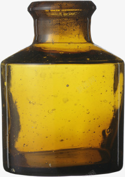 复古做旧金黄色透明玻璃瓶瓶子素材