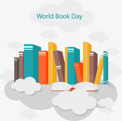世界读书日一排书本素材