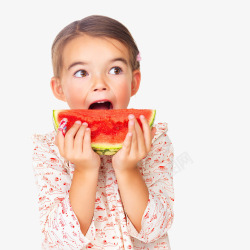 小孩吃西瓜素材