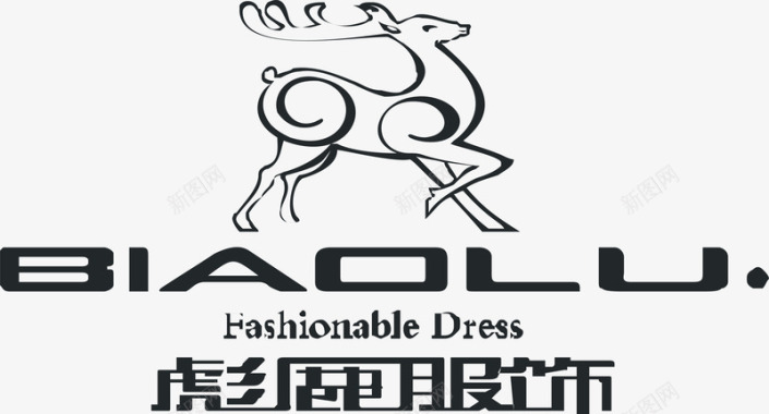 水彩鹿彪鹿服饰logo矢量图图标图标