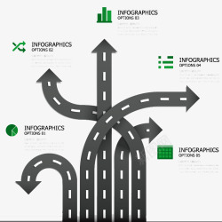 箭头路径商务信息图矢量图素材