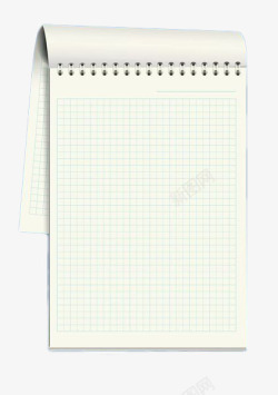 手绘白色格子活页笔记本素材