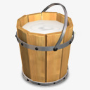木桶装满牛奶的木桶图标图标