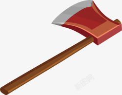 一把简单的红色斧头矢量图素材