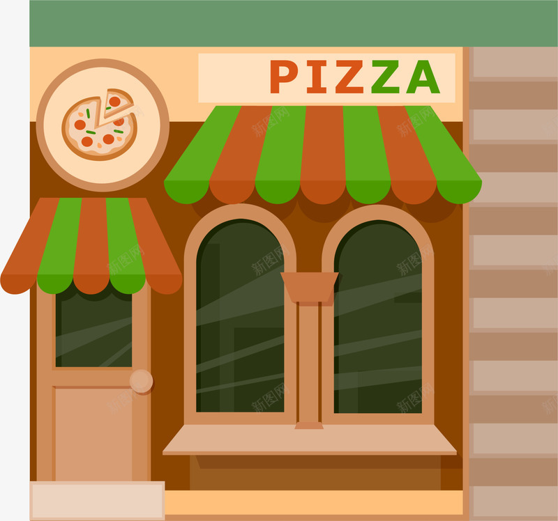 卡通多彩房屋png免抠素材_88icon https://88icon.com pizza 卡通房屋 多彩房屋 多彩条纹 披萨屋 童趣