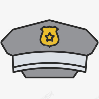 保护公安帽子绘画插图矢量图图标图标