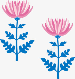 粉色菊花装饰图案矢量图素材