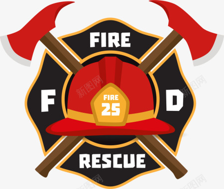 消防栓标识消防员徽章图标图标