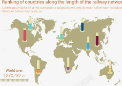 铁路网长度信息图表素材