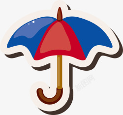 雨伞贴纸素材多彩卡通雨伞高清图片