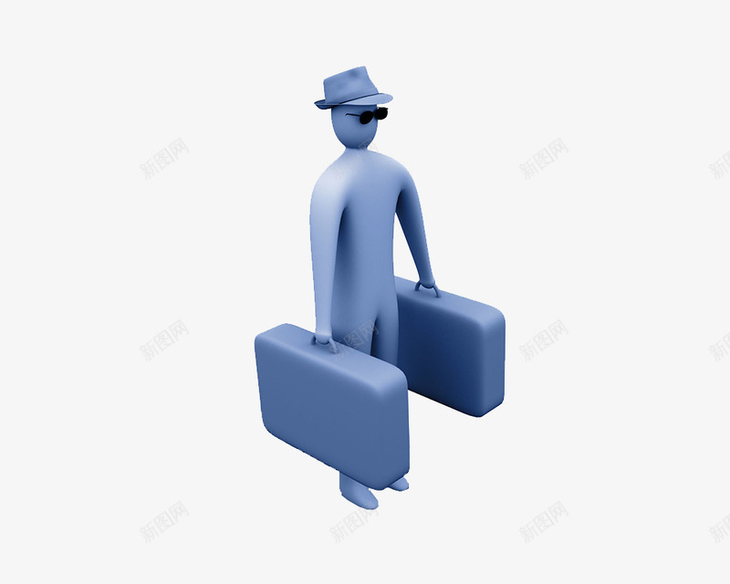 3D立体带墨镜提箱子的人png免抠素材_88icon https://88icon.com 3D小人 出差 商务 手提箱 拿行李箱 职场