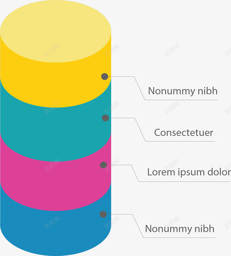 商务立体彩色圆柱矢量图ai免抠素材_88icon https://88icon.com 信息图表 商务 商务图表 圆柱图表 矢量png 立体几何 矢量图