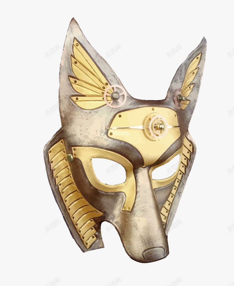 面具png免抠素材_88icon https://88icon.com 埃及 矢量面具 精致 舞会 金属质感 金色 面具