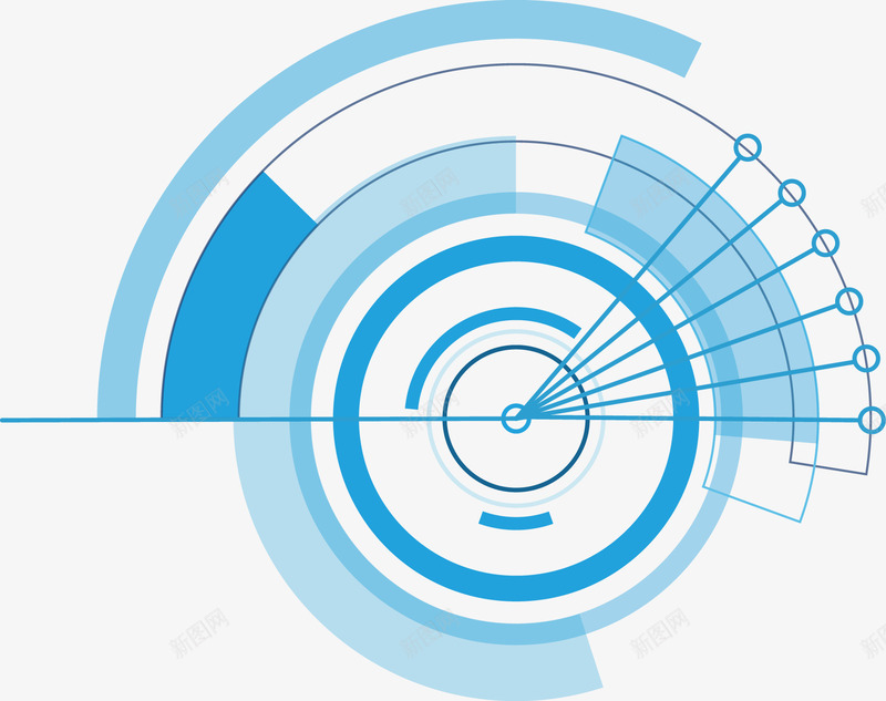 蓝色几何圆形弧形信息图png免抠素材_88icon https://88icon.com ppt信息图 几何 圆 弧形 科技 蓝色