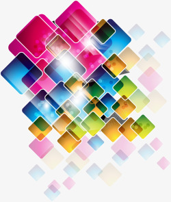 彩色方块背景素材