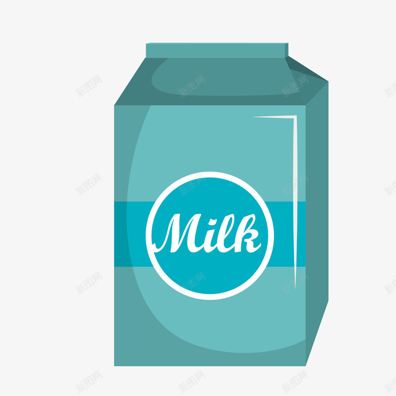 蓝色盒装卡通牛奶矢量图ai免抠素材_88icon https://88icon.com 日常 牛奶 白色 盒装牛奶 英文 蓝色 蓝色盒 矢量图