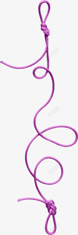 紫色打结绳子素材
