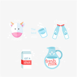 手绘牛奶矢量图素材