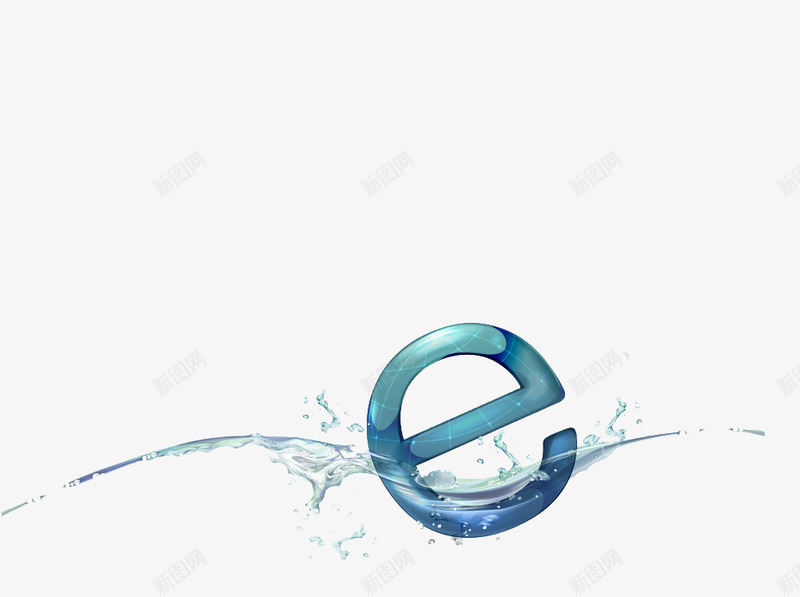 字母epng免抠素材_88icon https://88icon.com 字母e 水花 蓝色