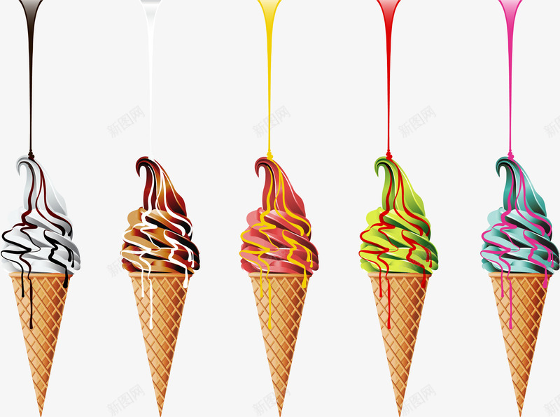 多彩简约冰淇淋png免抠素材_88icon https://88icon.com 免抠PNG 冰淇淋 多彩 简约 美食 装饰图案 雪糕 食物