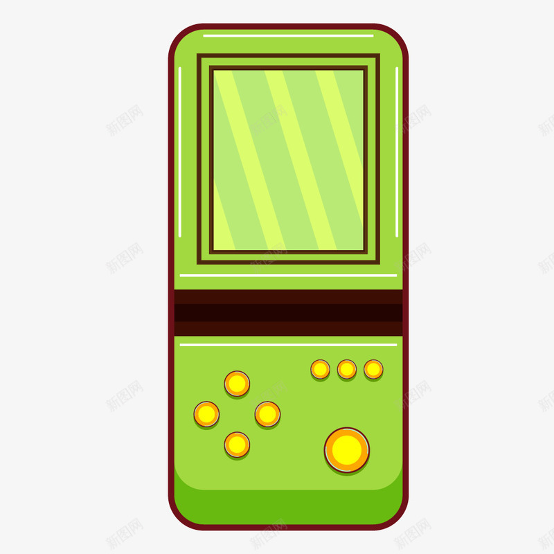 绿色质感方块游戏机png免抠素材_88icon https://88icon.com 方块 游戏机 绿色 质感