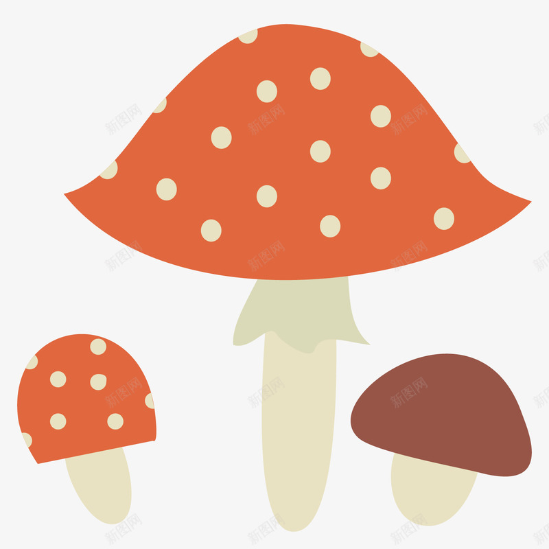 可爱蘑菇卡通矢量图ai免抠素材_88icon https://88icon.com 创意 卡通 手绘 植物 波点 简单 美丽 蘑菇 矢量图