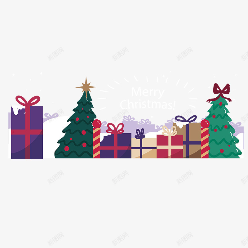 彩色圣诞礼物节日元素psd免抠素材_88icon https://88icon.com 喜庆 圣诞 庆祝 彩色 松树 植物 礼物 节日