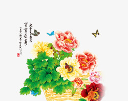 花朵篮子素材