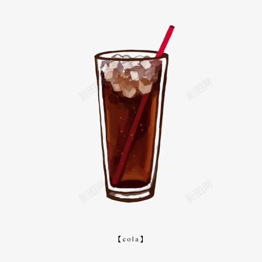 冰镇可乐png免抠素材_88icon https://88icon.com COLA 冰块 冷饮 可乐杯 吸管 杯装可乐 饮料