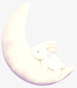 月亮上的玉兔素材
