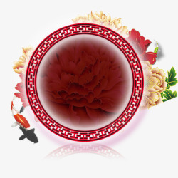 中国红圆形背景素材