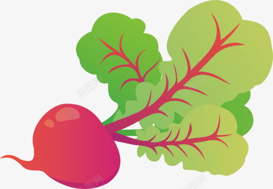 UI绿色蔬菜水萝卜图标矢量图图标