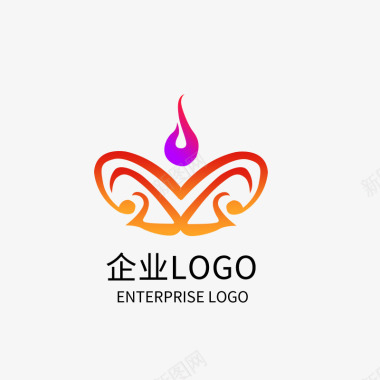 免扣火焰公司企业LOGO图标图标