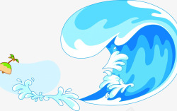蓝色惬意海洋波浪浪花素材