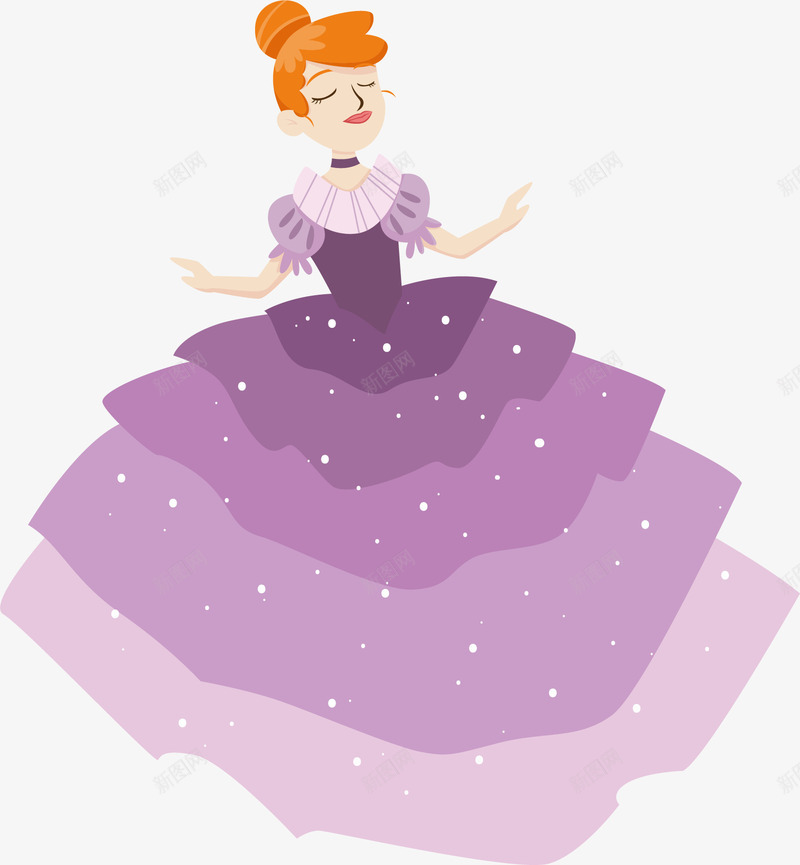 紫色公主连衣裙png免抠素材_88icon https://88icon.com 公主裙 矢量素材 紫色 美丽女孩 连衣裙