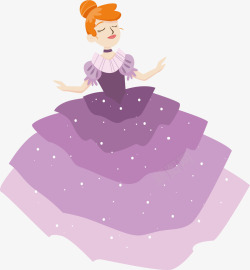 紫色公主连衣裙素材